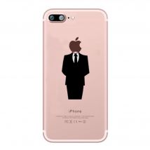 Coque Silicone IPHONE 11 Pro Costume Fun APPLE Homme D'affaire Classe 007 Pomme Transparente Protection Gel Souple