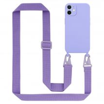 Tour de cou chaîne pour Apple iPhone 12 MINI en LIQUID LIGHT PURPLE Housse de protection en silicone avec cordelette réglable