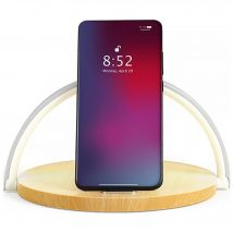 Lampe de chevet avec charge à induction Bois Livoo