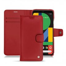 Funda de piel Google Pixel 4 XL - Solapa billetera - Rojo - Piel lisa - Nuevo
