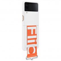 Coque Samsung G Z Flip 4 Silicone avec lanière Blanche Samsung