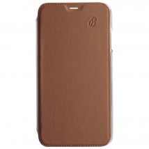 Folio iPhone XR Premium dos Crystal Cuir Camel Beetlecase