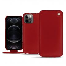 Funda de piel Apple iPhone 12 Pro - Solapa vertical - Rojo - Piel lisa - Nuevo