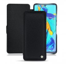 Housse cuir Huawei P30 Pro - Rabat horizontal - Noir - Cuir saffiano