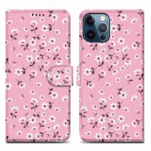 Coque pour Apple iPhone 12 / 12 PRO Design Pluie de Fleurs No. 6 Housse de protection Étui avec fermeture magnétique, fonction de support et 