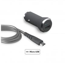 Force Power Cargador de mechero de 2,4 A y cable micro USB a USB-A de 1,2 m Gris - Nuevo