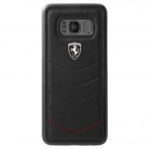 Funda de piel auténtica Ferrari Heritage para Samsung Galaxy S8, negra - Nuevo