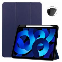Etui Apple iPad 10,9 pouces 2022 Smartcover bleu avec porte stylet - Housse bleue coque de protection iPad 10eme generation - Accessoires pochette