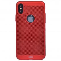 Coque rigide perforée rouge Colorblock pour iPhone X/XS