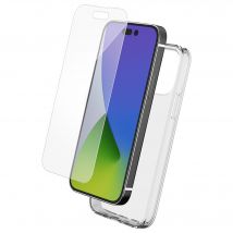 Pack iPhone 14 Pro Accessoires Coque Transparente + Verre trempé Bigben