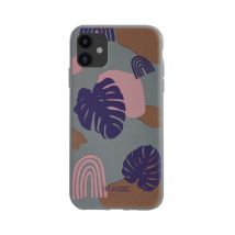Coque antibactérienne vegan bio 100 % zéro déchet pour Apple iPhone 11, Feuillage de la Jungle
