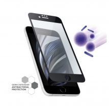Protection d'écran antibactérienne en verre trempé ultra-résistant à bords incurvés pour Apple iPhone SE 2022, Noir
