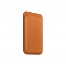 Porte-cartes en cuir avec MagSafe pour iPhone - Ocre