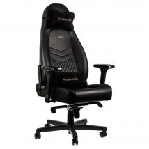 noblechairs ICON Chaise en cuir véritable Noir / Or