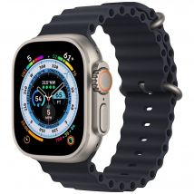 Bracelet noir pour Apple Watch Ultra 2 49mm silicone avec fermoir