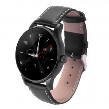 Montre Connectée Android iOs Bracelet Cardio Étanche Cuir Caméra à Distance Noir YONIS