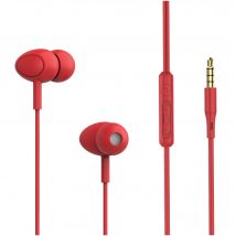 Écouteurs intra-auriculaires filaires Tellur Basic Gamma avec microphone, rouge
