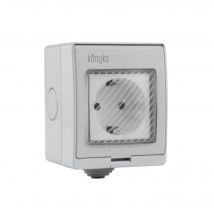 Enchufe exterior Wi-Fi + Bluetooth 16A (UE Tipo F) IP55 - Pluviose Easy EU - Nuevo