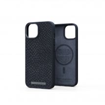 Coque Njord byELEMENTS Salmon Leather pour Apple iPhone 14 - Noir