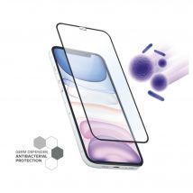 Protection d'écran antibactérienne en verre trempé ultra-résistant (100% de surface couverte) pour Apple iPhone 12/12 Pro, Noir