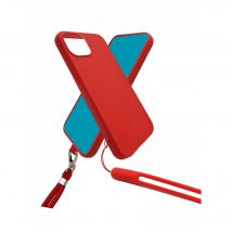 JAYM - Coque Silicone Rouge pour Samsung Galaxy S23 - Tour de Cou et Tour de Poignet inclus - intérieur 100% microfibre