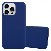Coque pour Apple iPhone 14 PRO en CANDY BLEU FONCÉ Housse de protection Étui en silicone TPU flexible