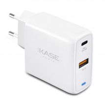 Chargeur secteur mural UE double USB universel PowerPort Speed+ Charge Rapide 45W (QC 4+/Power Delivery), Blanc