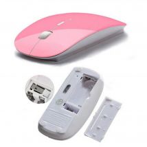 Souris Ultra Plate pour MACBOOK Air APPLE Sans Fil USB Universelle Capteur Optique 3 Boutons Couleurs (ROSE)
