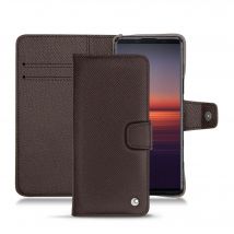 Housse cuir Sony Xperia 5 II - - Marron envoûtant ( Pantone #4e3629 ) - Cuir saffiano