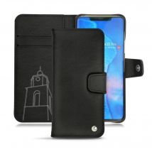 Funda de piel Huawei Mate 20 Pro - Solapa billetera - Negro - Piel lisa de primera calidad - Nuevo