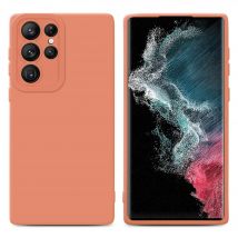 Coque pour Samsung Galaxy S22 ULTRA en FLUID ORANGE CLAIR Housse de protection Étui en silicone TPU flexible