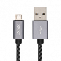 3sixT USB-A 2.0 - Micro USB Nylon latauskaapeli - 0 30 m