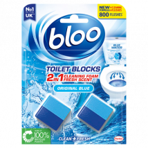Blooo 2-in-1 Puhdistusvaahto Fresh Scent Original Blue WC-kuutioblokki - 2 x 50 g
