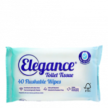 Elegance Toilet Tissue Flushable Wipes - 40 kpl