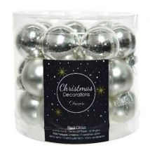 Decoris Season Silver Mini joulupallosetti - 24 kpl