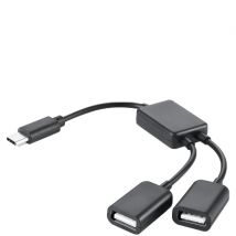 BasicPlus USB-C (uros) - Duo USB-A 2.0 (naaras) liitäntään