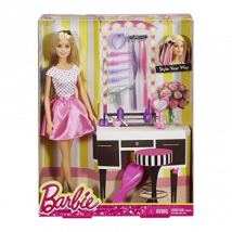 Barbie Barbie-nukke hiustarvikkeilla