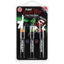 PaintGlow Fright Fest Paint Sticks kasvomaali - 3 kpl