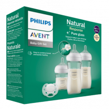 Philips Avent Natural Response Pure Glass 0+ Kuukautta Vauvan Lahjasetti