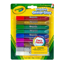 Crayola Pestävät Glitterliimatussit – 9 kpl