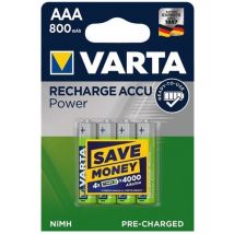 Varta Recharge Power AAA 800 mAh paristot - 4 kpl