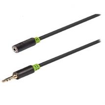 König Stereo Audio jatkokaapeli musta - 1 metri