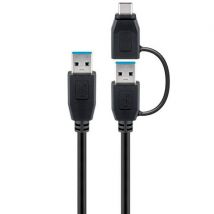 Goobay USB 3.0 -kaapeli USB-A USB-C-sovitin - 1 metri