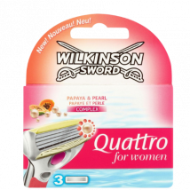 Wilkinson Sword Quattro Women Papaya & Peach partakoneen terät - 3 kpl