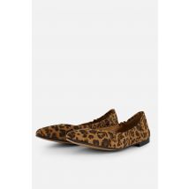 Linea Zeta Leopard Ballerina's bruin Leer