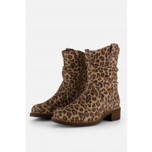 Cellini Leopard Plooi Enkellaarsjes bruin Leer