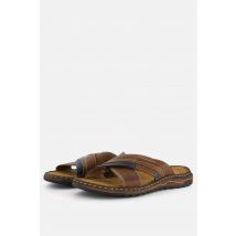 Outfielder Slippers cognac Leer