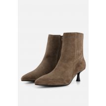 Linea Zeta enkellaarzen met hak taupe