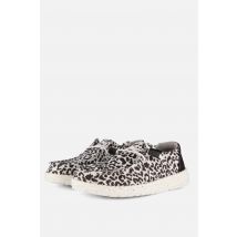 HEYDUDE Wendy Leopard Instappers zwart Canvas