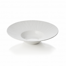Maya Shiro Porcelain Pasta Plate Set White Dia 24 cm Pack of 3